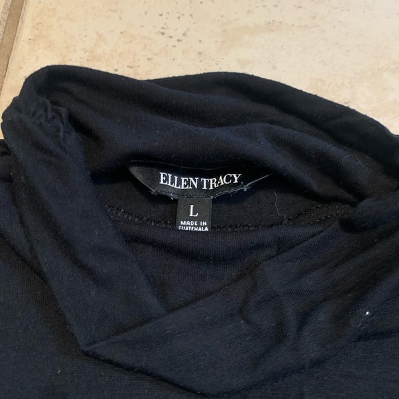 Ellen Tracy Black Long-Sleeve Turtleneck Top Size L - Picture 3 of 5
